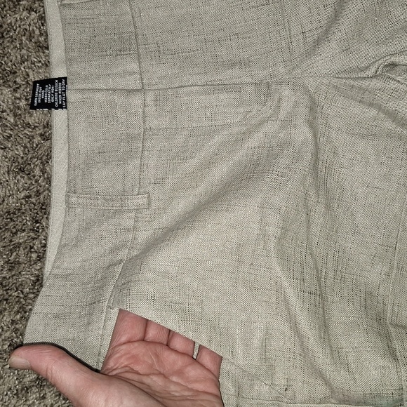 New York & Company linen blend flat front shorts - 6 - oatmeal/beige - Picture 8 of 8